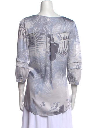 Javier Simorra Printed Square Neckline Top