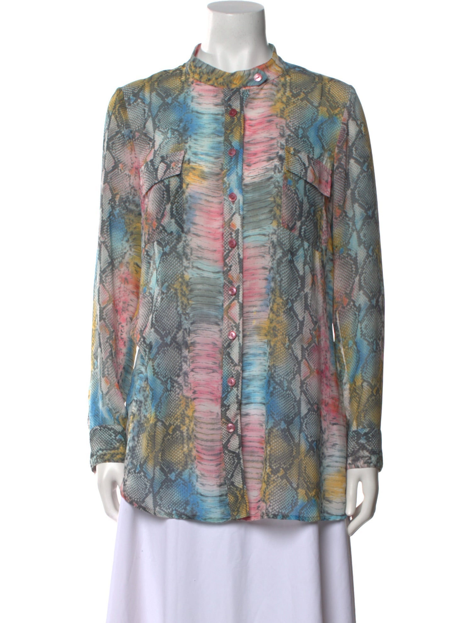 Javier Simorra Printed Mock Neck Tunic