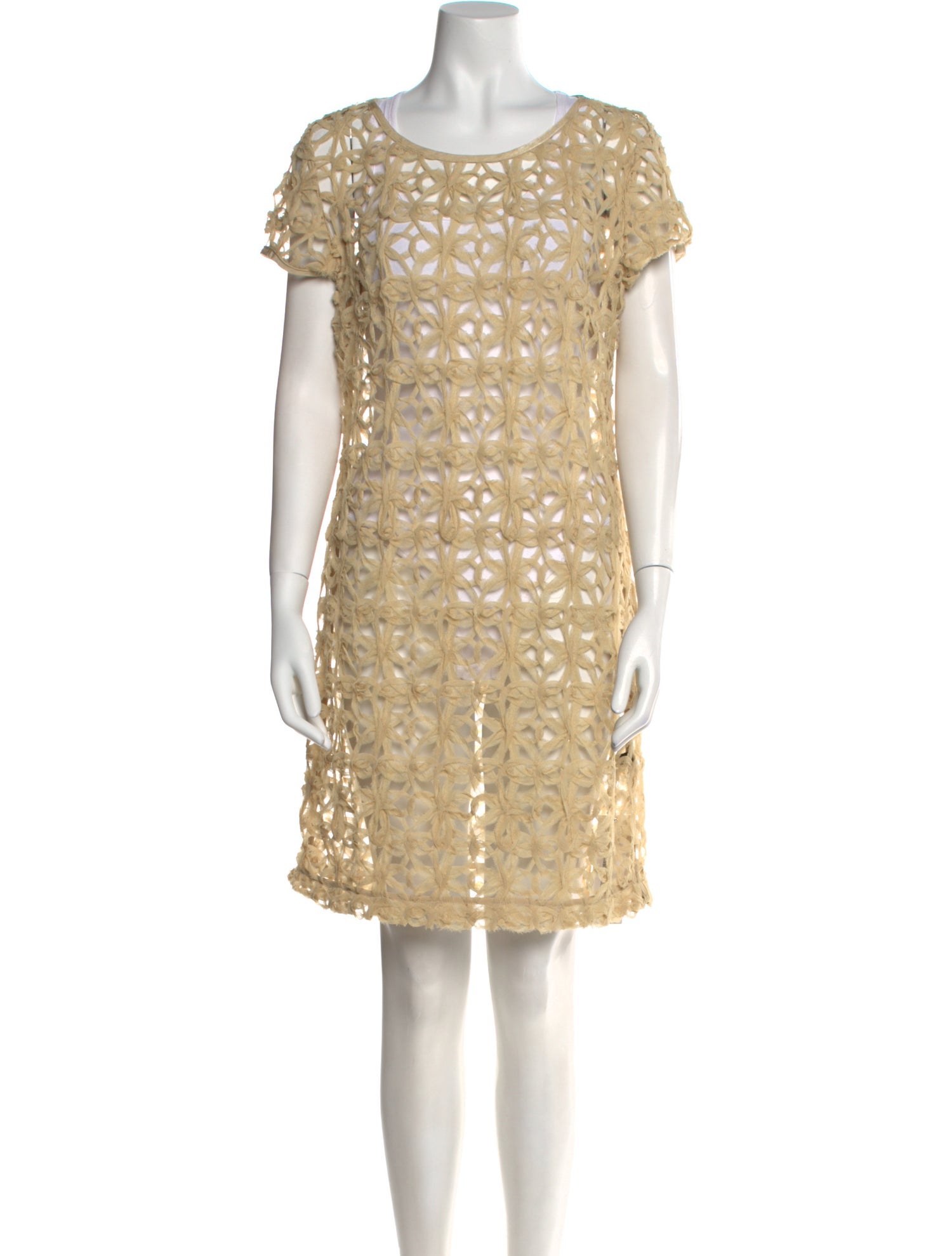 Javier Simorra Scoop Neck Mini Dress