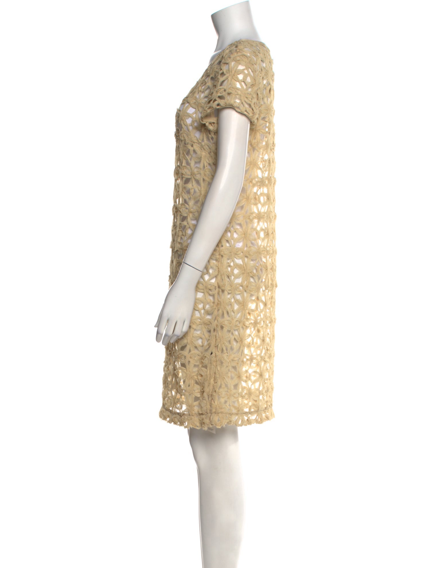 Javier Simorra Scoop Neck Mini Dress