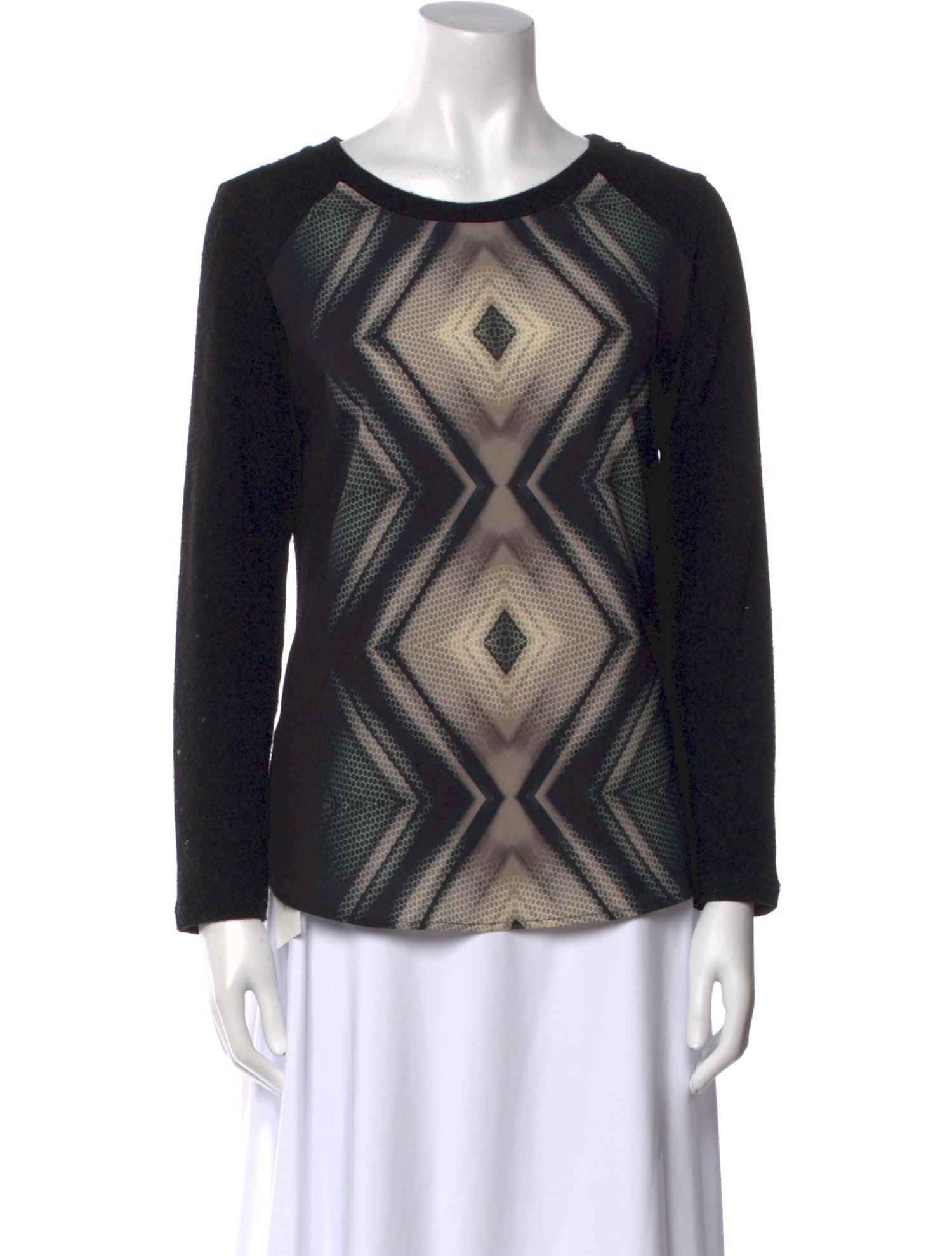 Javier Simorra Printed Scoop Neck Sweater