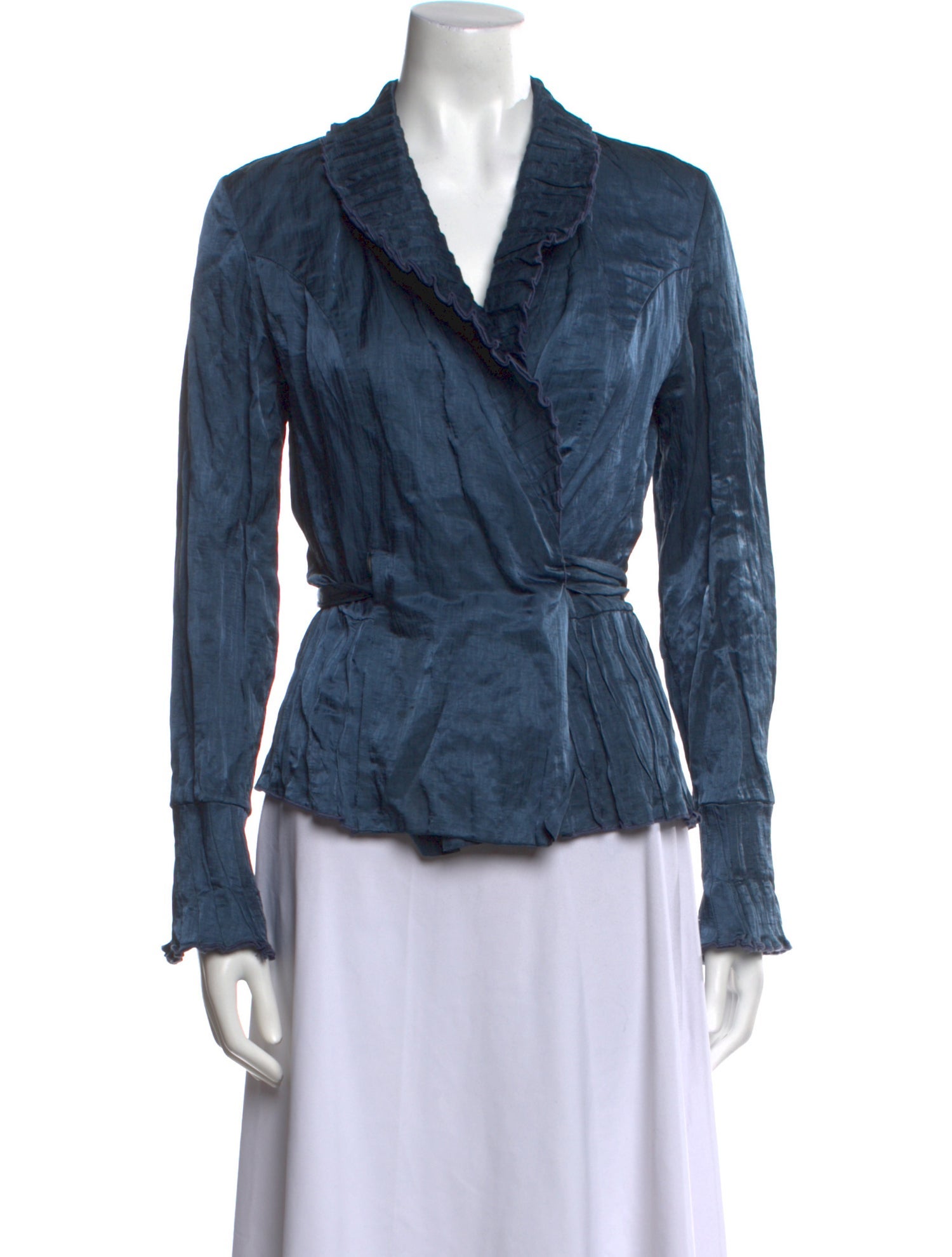 Javier Simorra V-Neck Long Sleeve Blouse