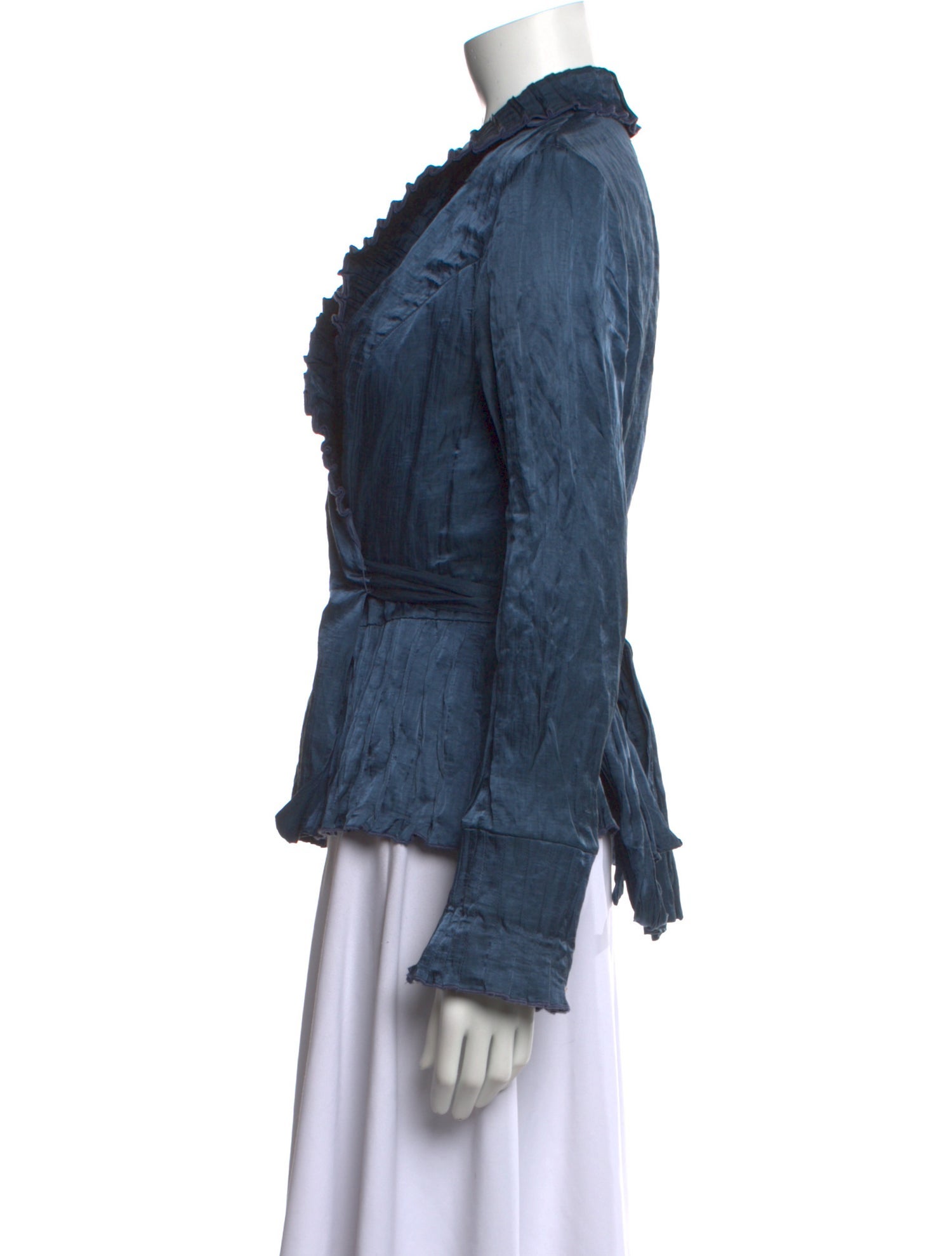 Javier Simorra V-Neck Long Sleeve Blouse