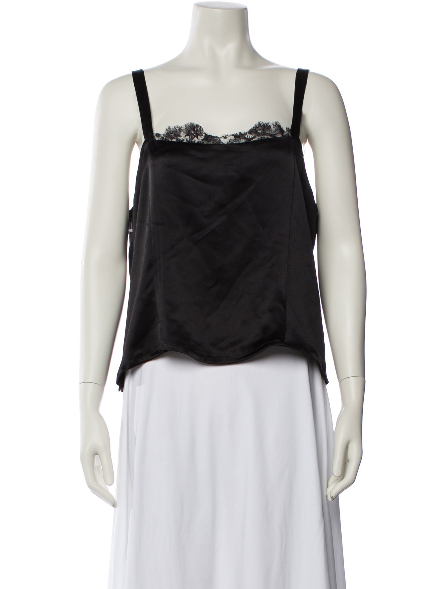 Javier Simorra Silk Square Neckline Crop Top