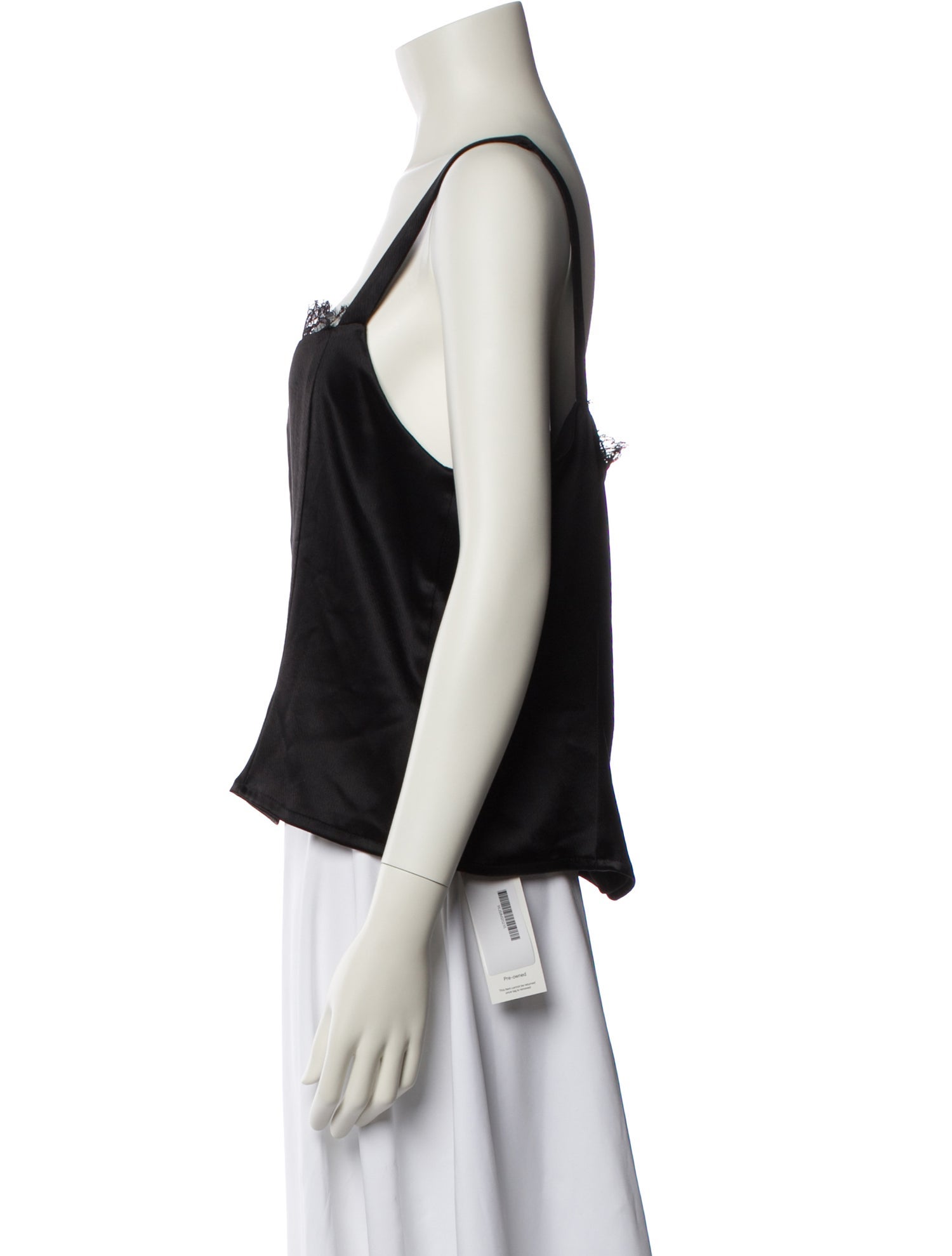 Javier Simorra Silk Square Neckline Crop Top