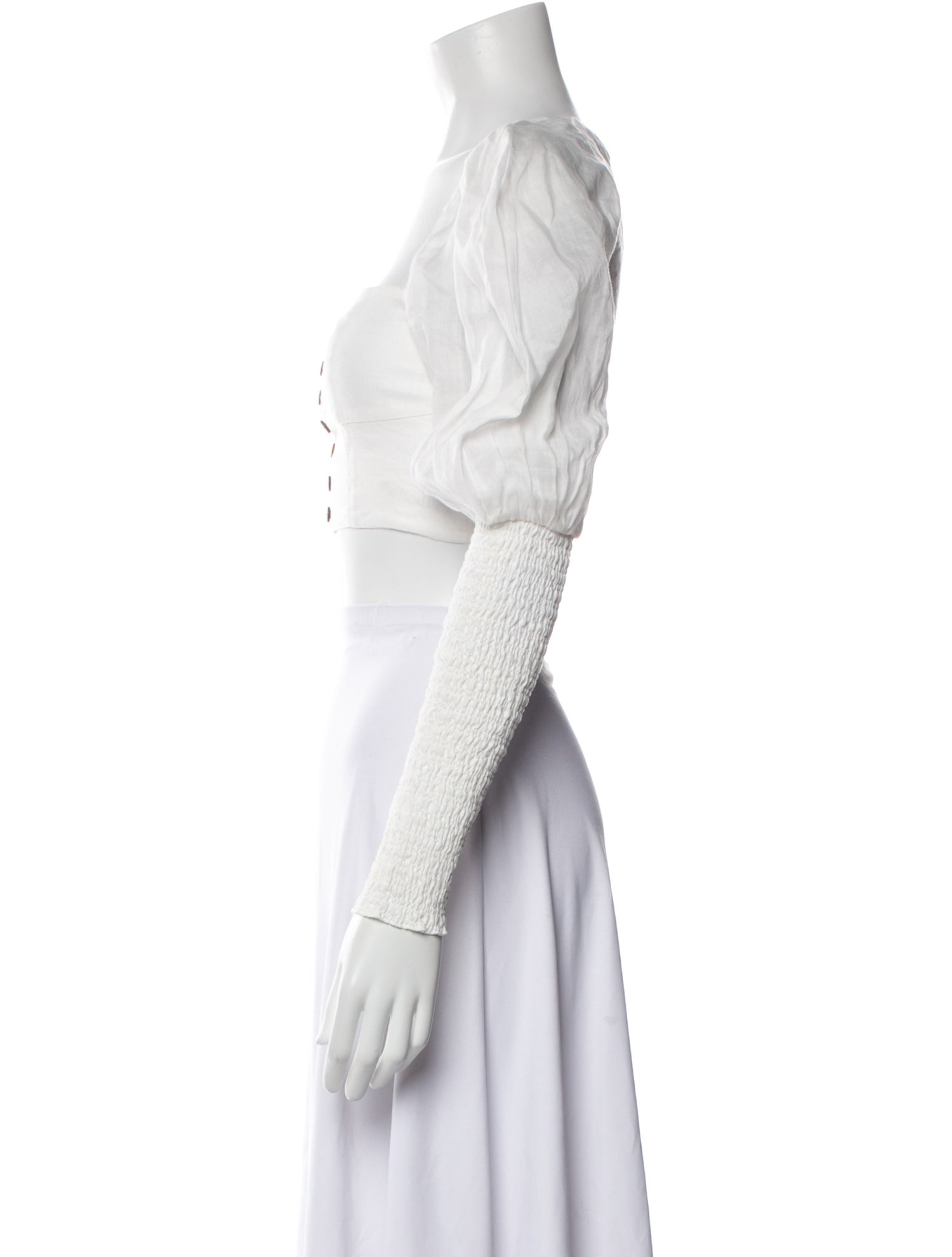 Joslin Linen Square Neckline Crop Top