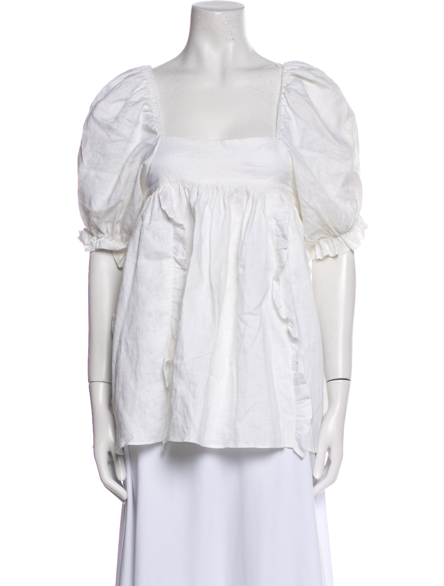 Joslin Linen Square Neckline Blouse w/ Tags