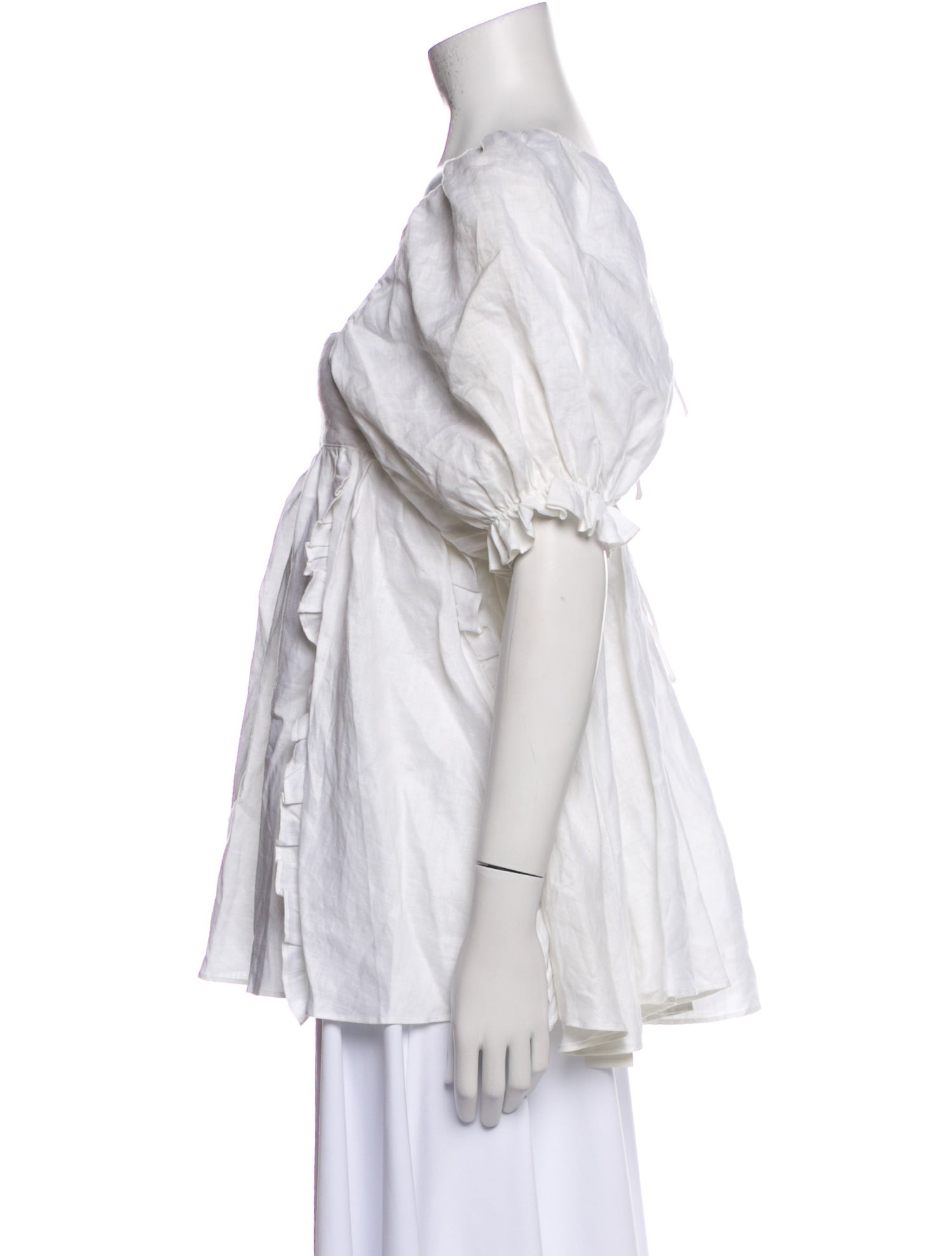 Joslin Linen Square Neckline Blouse w/ Tags