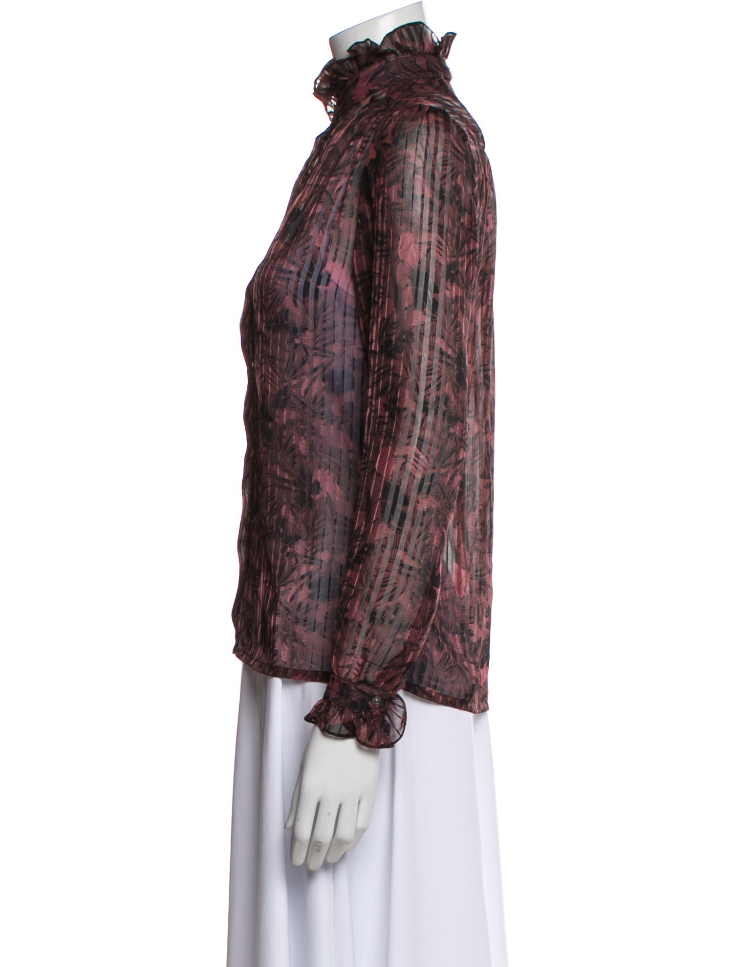 Joseph Magnin Silk Floral Print Blouse