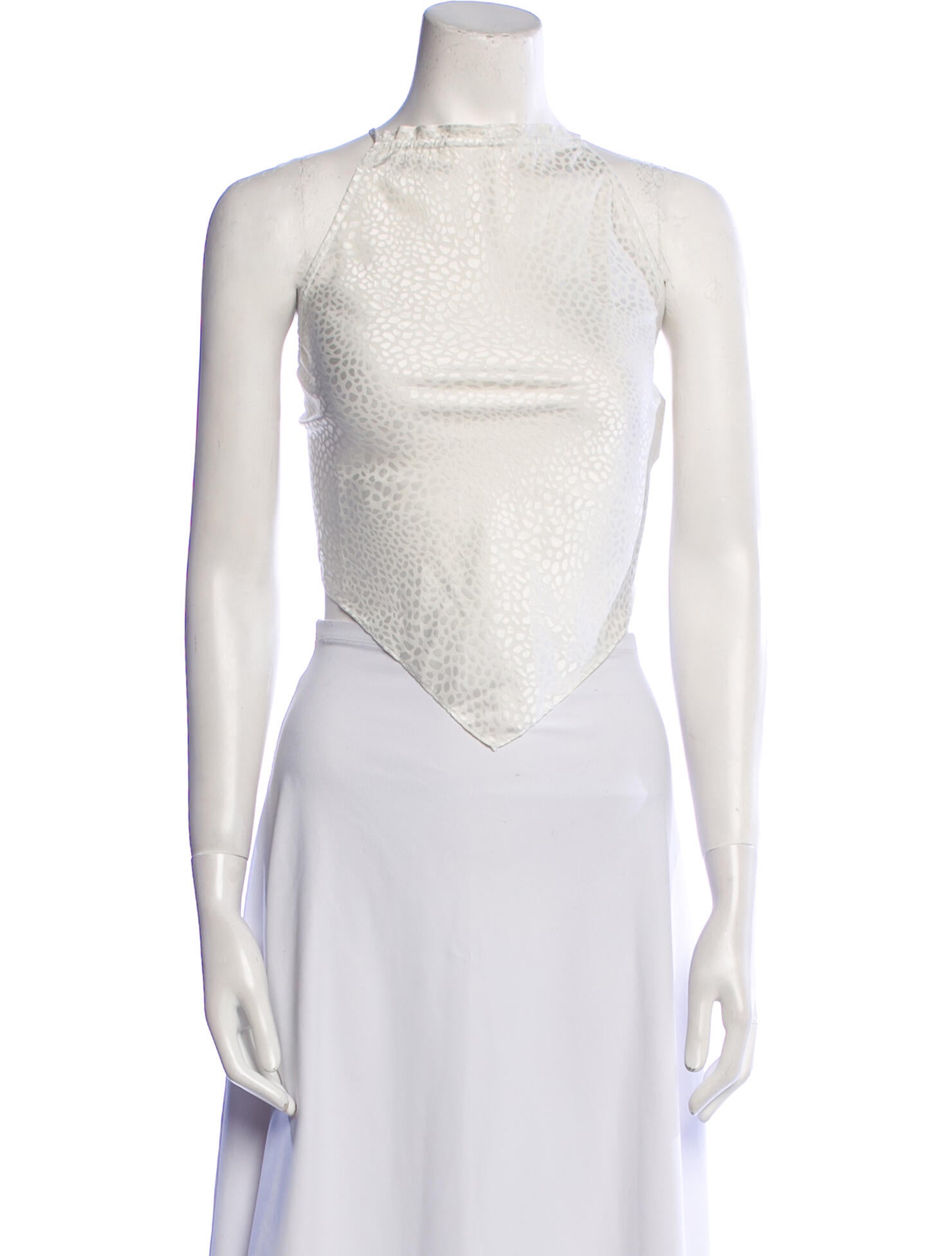 Jonathan Simkhai Night Night Mock Neck Sleeveless Crop Top