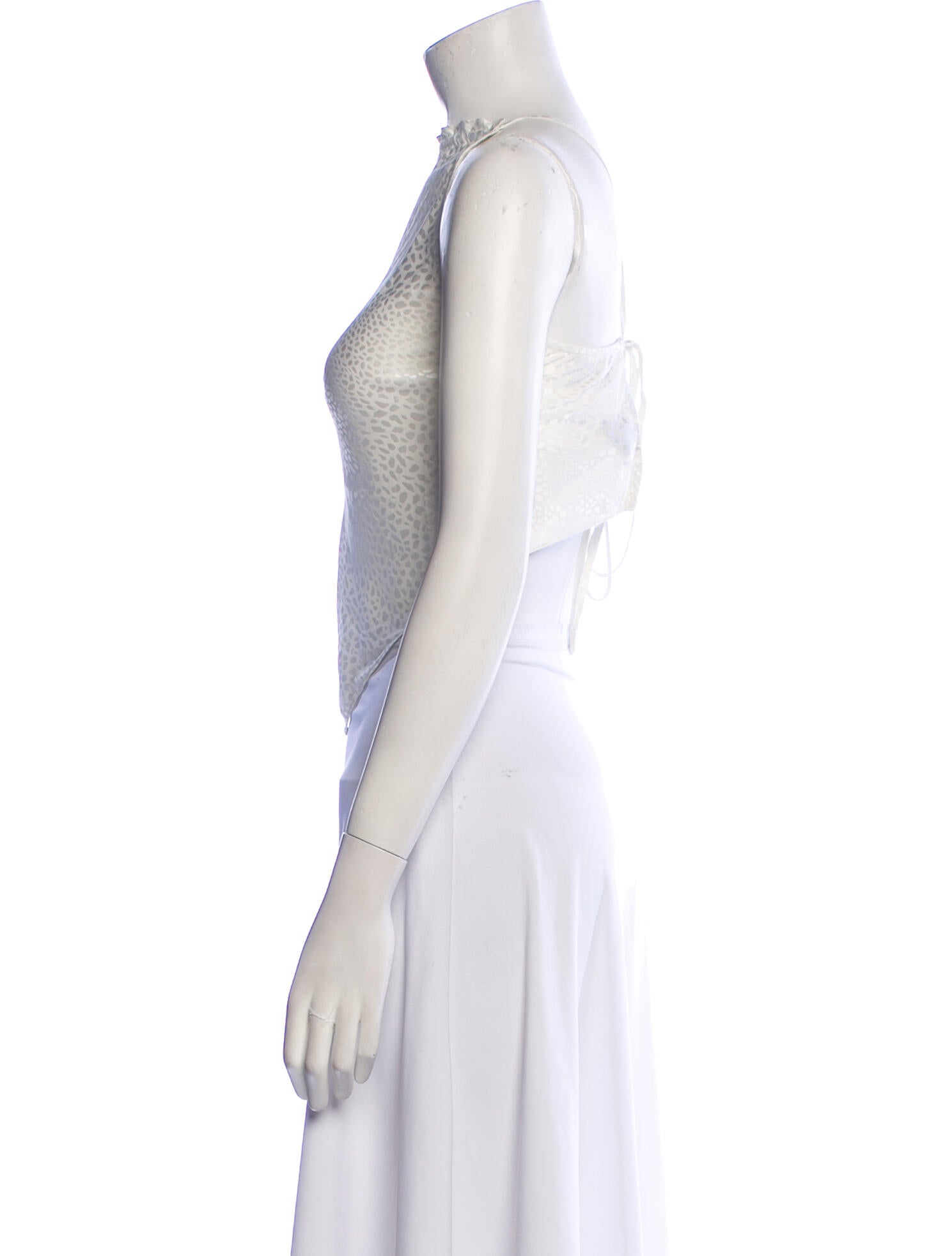 Jonathan Simkhai Night Night Mock Neck Sleeveless Crop Top