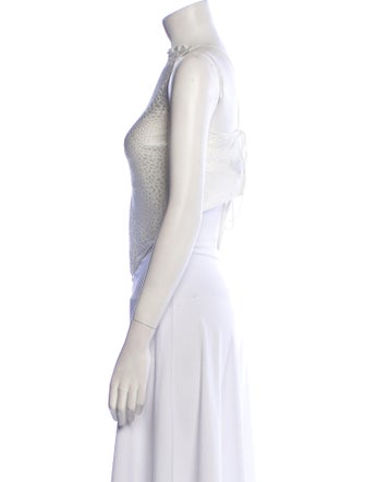 Jonathan Simkhai Night Night Mock Neck Sleeveless Crop Top