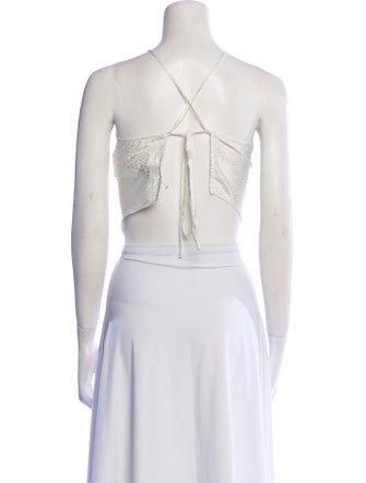 Jonathan Simkhai Night Night Mock Neck Sleeveless Crop Top