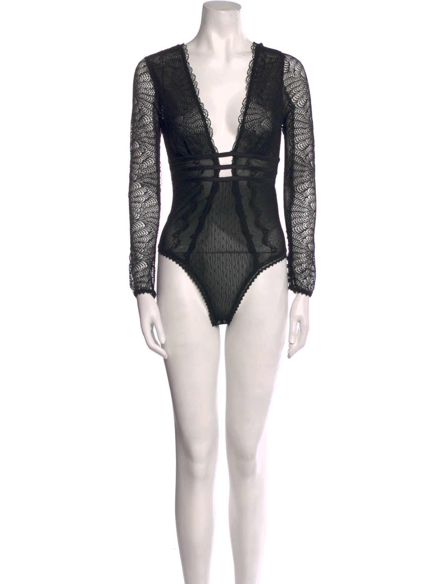 Jonathan Simkhai Night Night Nylon V-Neck Bodysuit