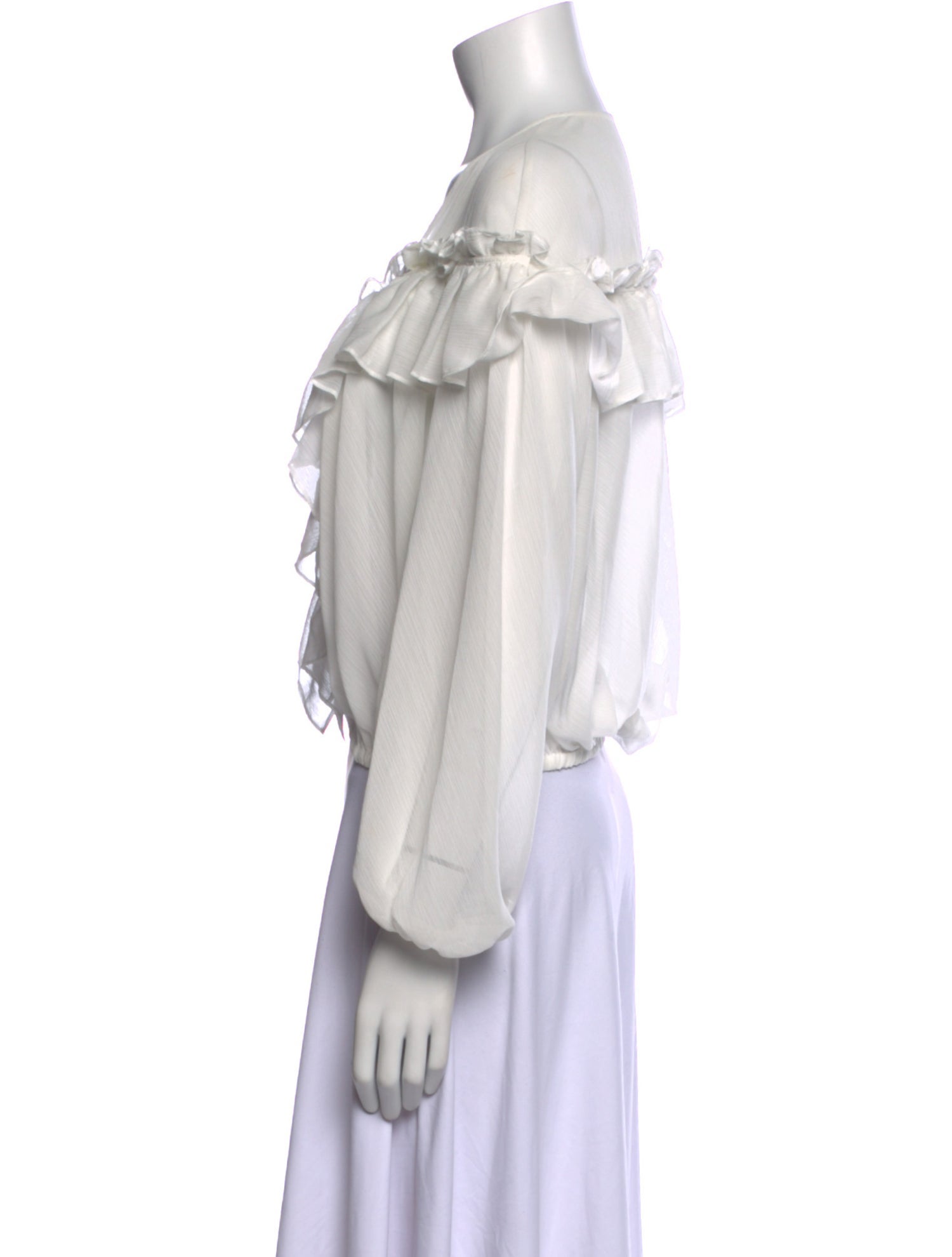 Jonathan Simkhai Night Night Off-The-Shoulder Long Sleeve Crop Top