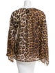 Just Cavalli Silk Leopard Print Blouse