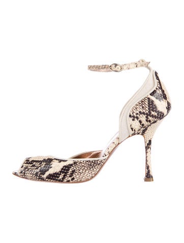 Just Cavalli Embossed Leather d'Orsay Pumps
