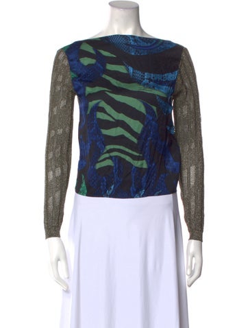 Just Cavalli Tops Printed Bateau Neckline Top XXS