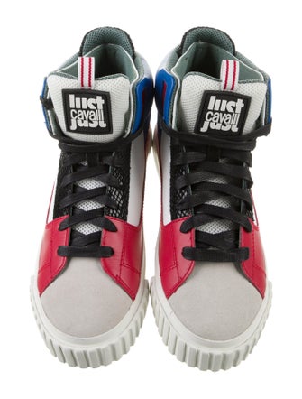Just Cavalli Leather Colorblock Pattern Sneakers