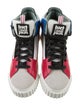 Just Cavalli Leather Colorblock Pattern Sneakers