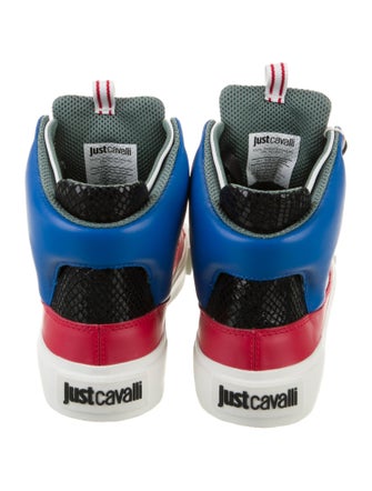 Just Cavalli Leather Colorblock Pattern Sneakers