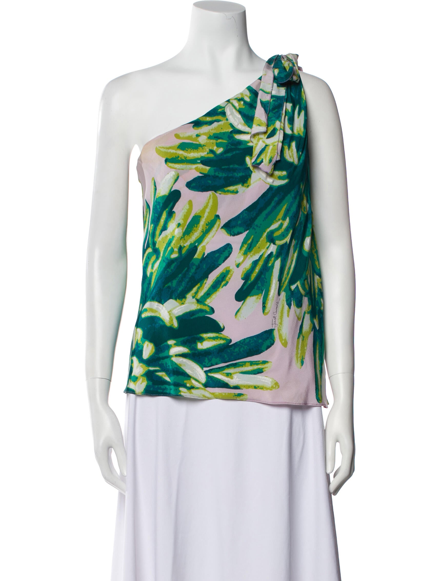 Just Cavalli Printed One-Shoulder Top