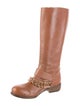 Just Cavalli Leather Chain-Link Accents Riding Boots