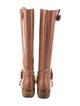 Just Cavalli Leather Chain-Link Accents Riding Boots