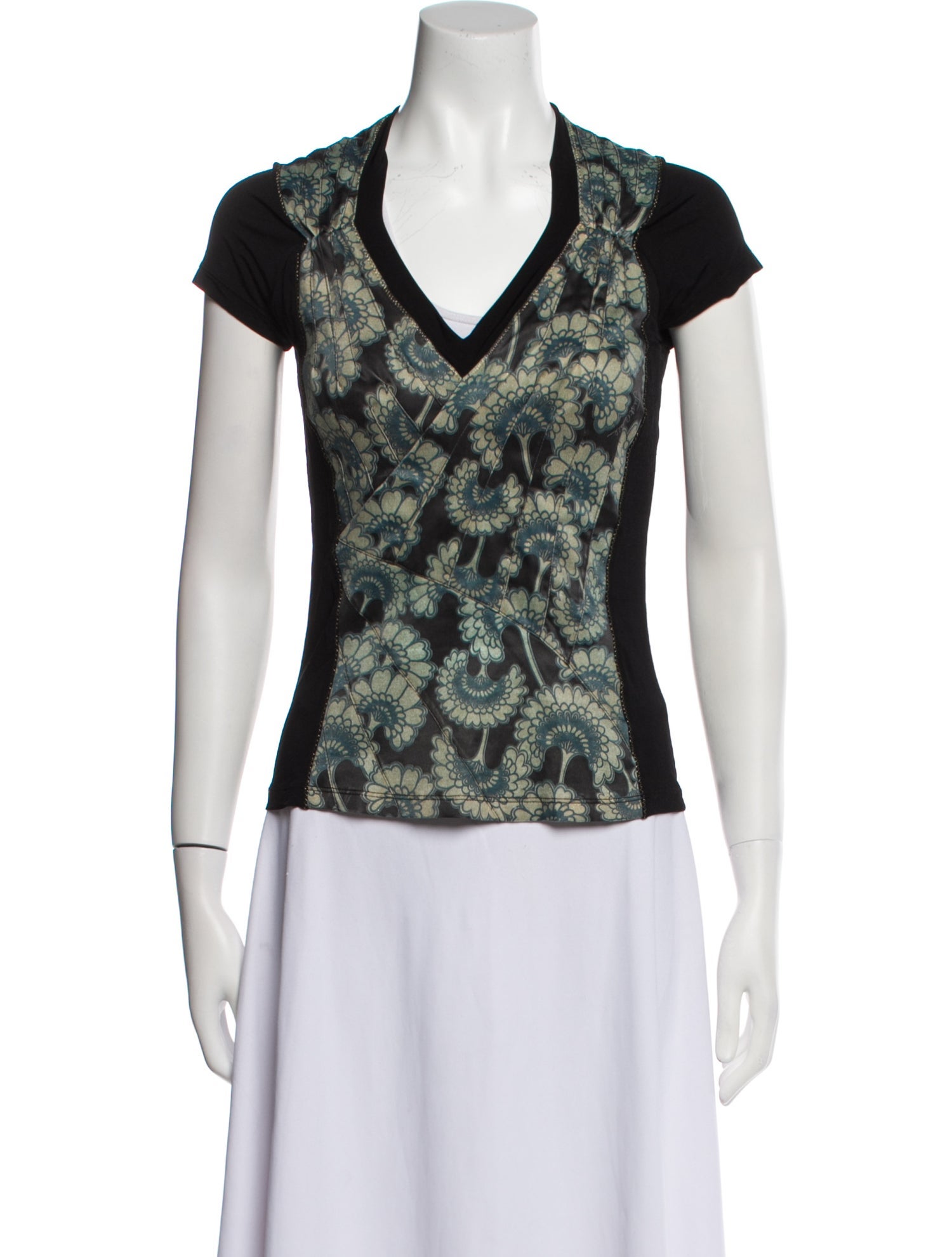 Just Cavalli Printed V-Neck T-Shirt