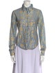 Just Cavalli Printed Long Sleeve Button-Up Top