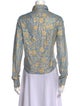 Just Cavalli Printed Long Sleeve Button-Up Top