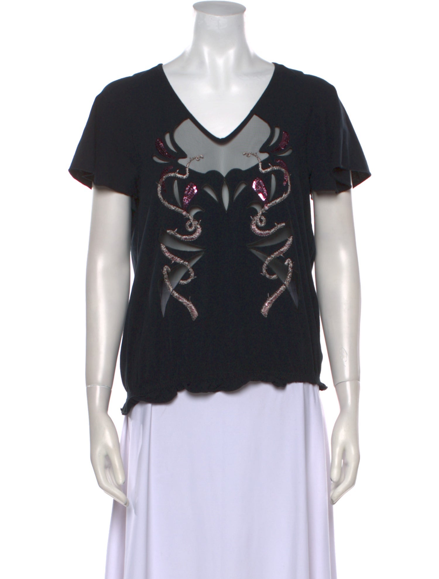 Just Cavalli Printed V-Neck T-Shirt