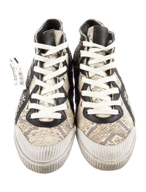 Just Cavalli Embossed Leather Printed Sneakers