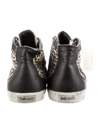 Just Cavalli Embossed Leather Printed Sneakers