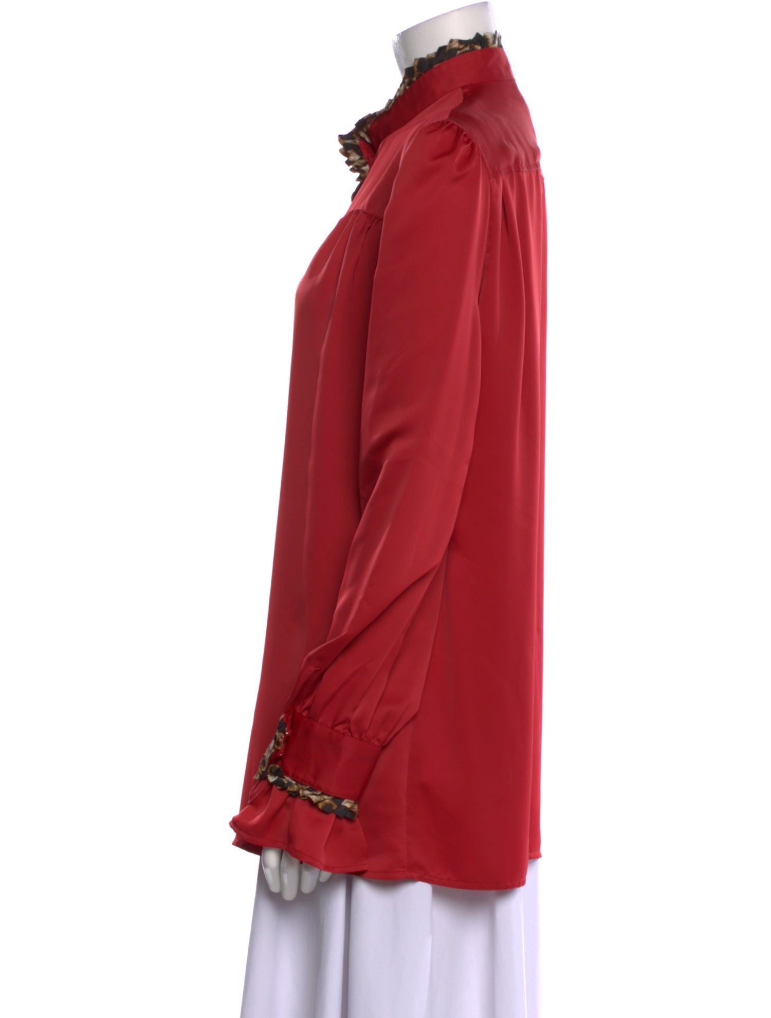 Just Cavalli Mock Neck Long Sleeve Blouse