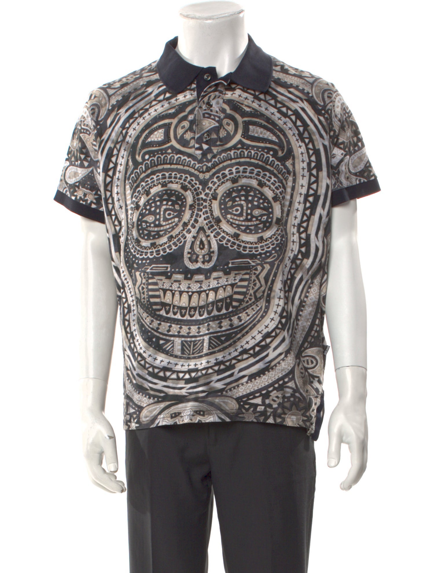 Just Cavalli Printed Collar Polo Shirt