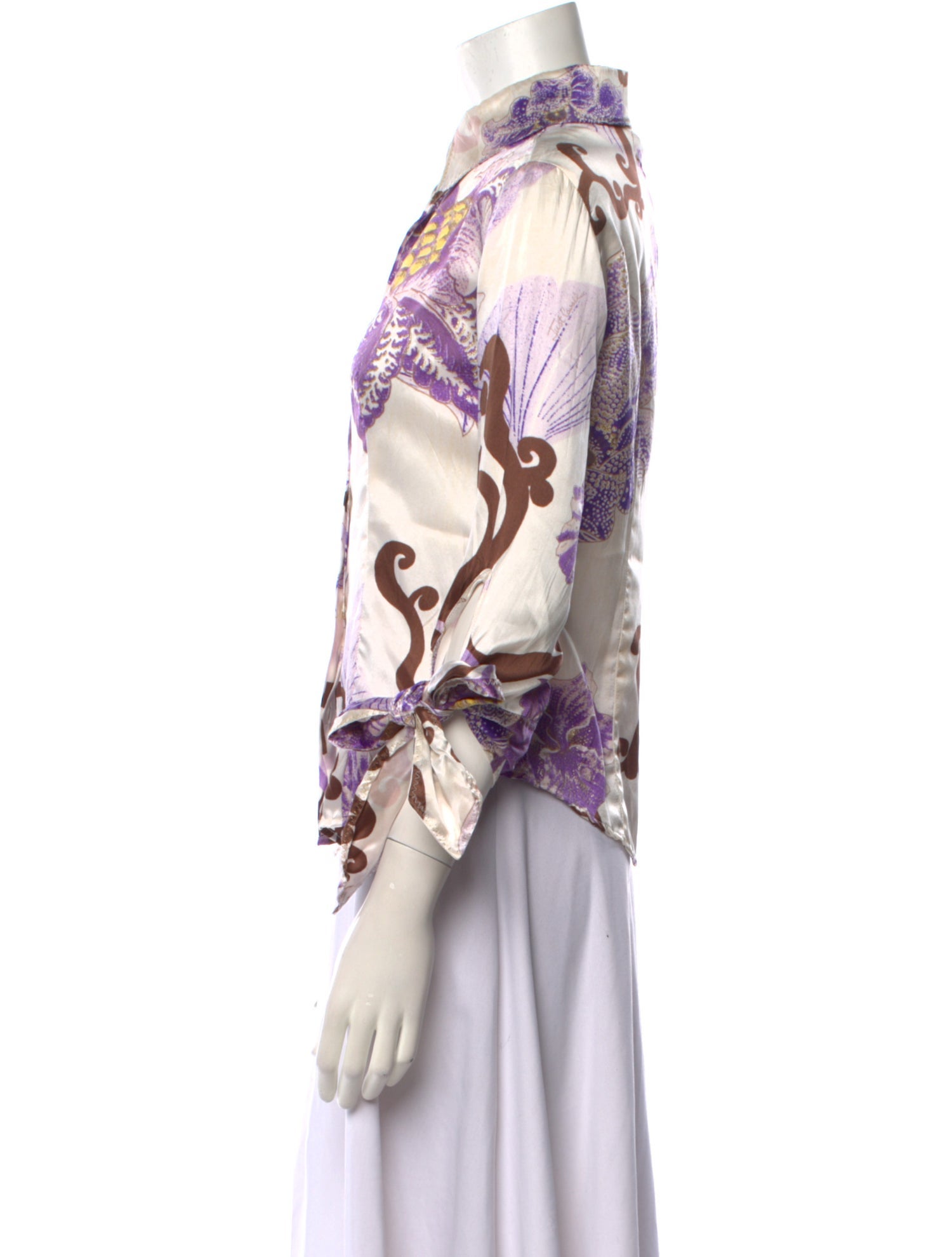 Just Cavalli Vintage Printed Button-Up Top