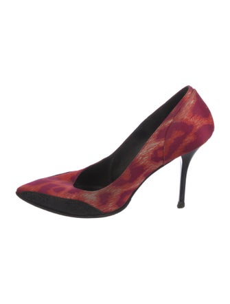 Just Cavalli Satin Printed Pumps