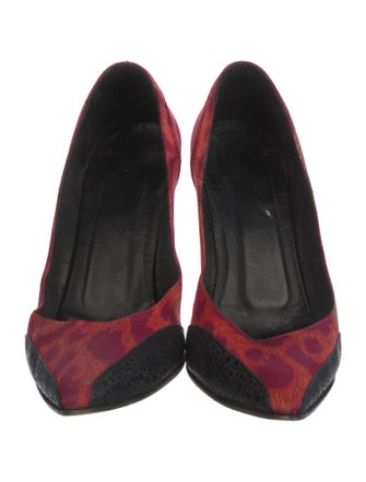 Just Cavalli Satin Printed Pumps