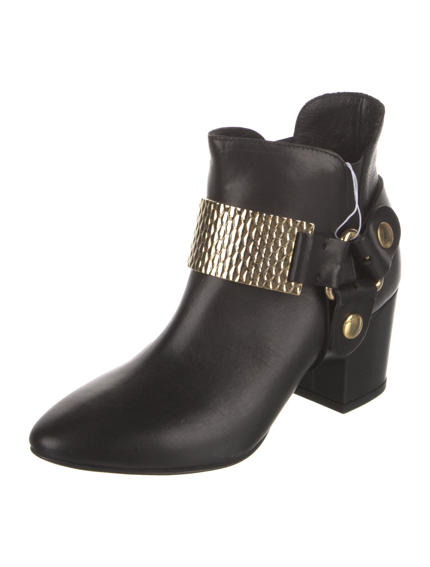 Just Cavalli Leather Studded Accents Boots