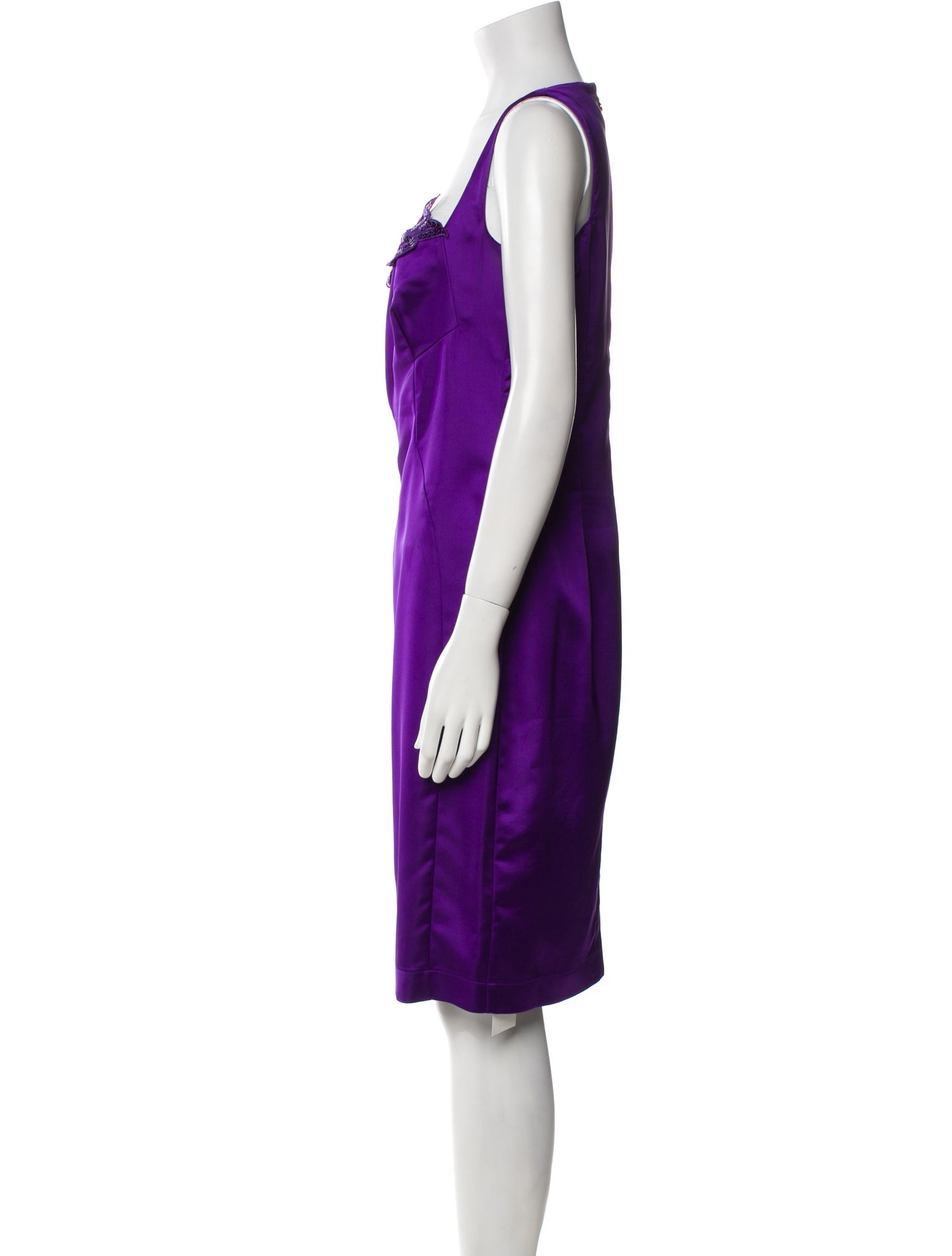 Just Cavalli Square Neckline Knee-Length Dress