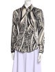 Just Cavalli Silk Printed Button-Up Top