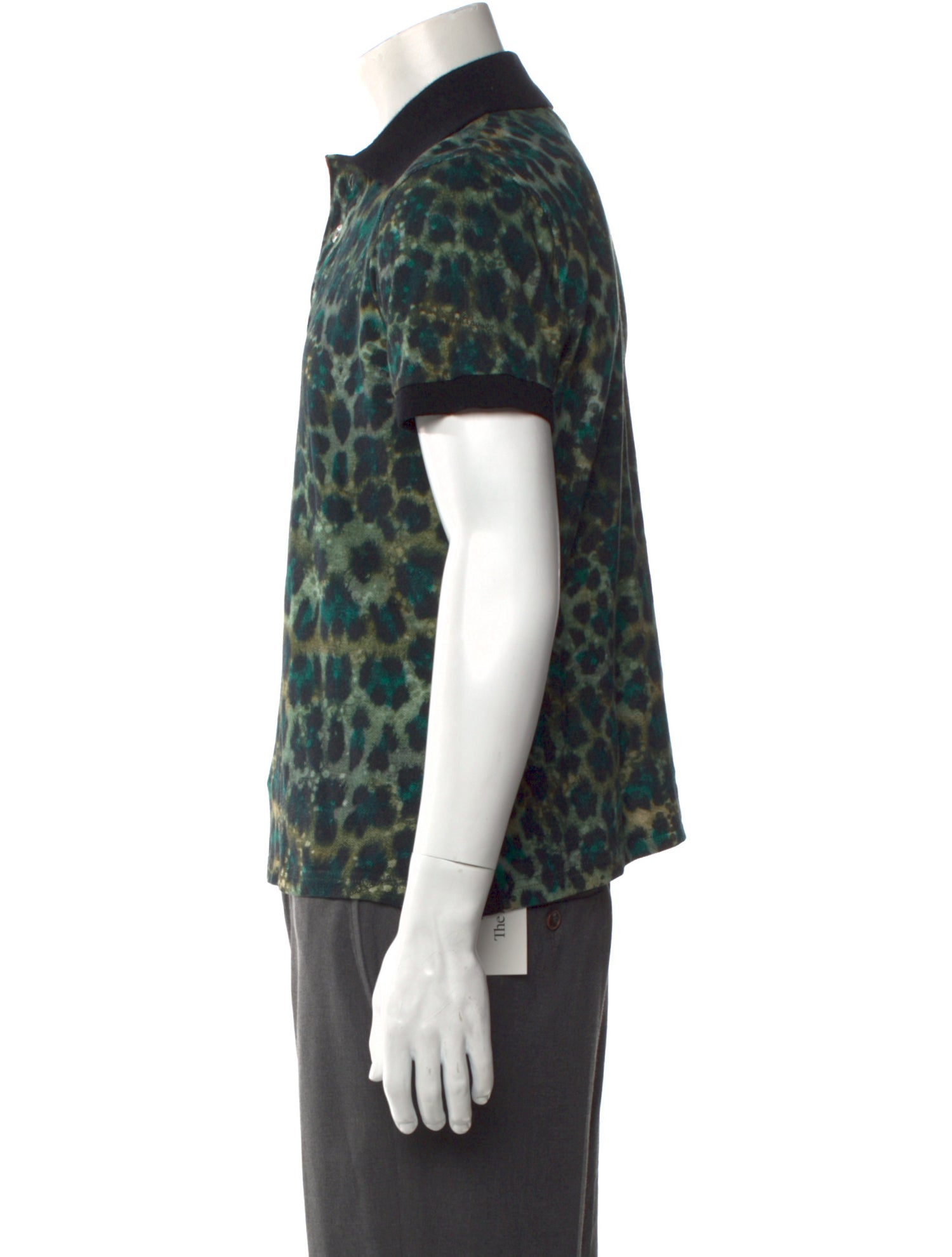Just Cavalli Animal Print V-Neck Polo Shirt