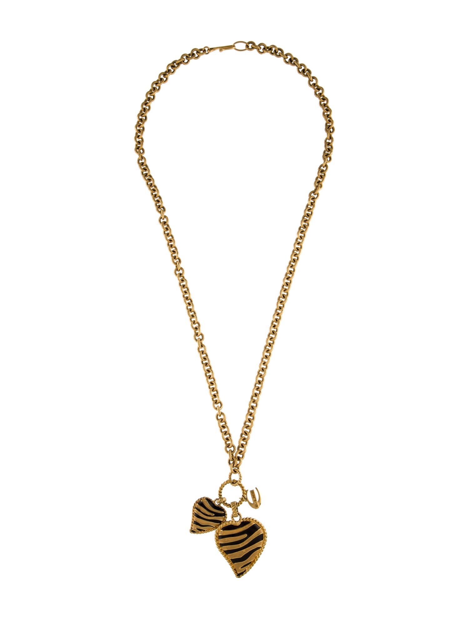 Just Cavalli Enamel Zebra Heart Pendant Necklace