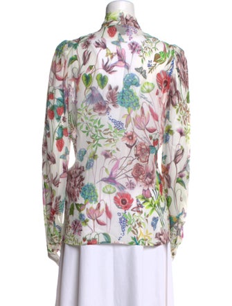 Just Cavalli Floral Print Long Sleeve Button-Up Top