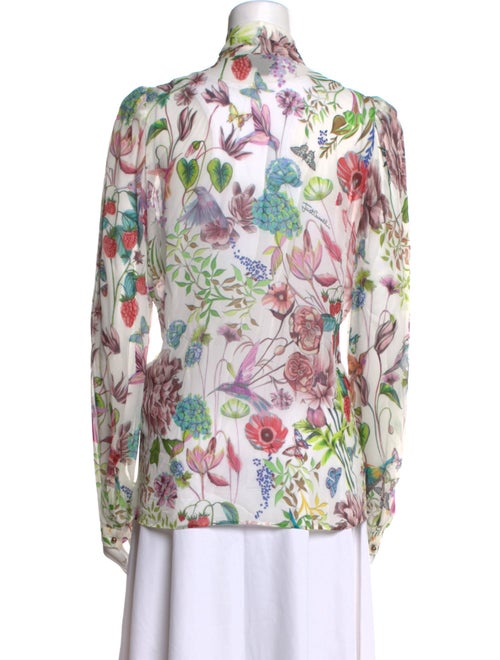 Just Cavalli Floral Print Long Sleeve Button-Up Top