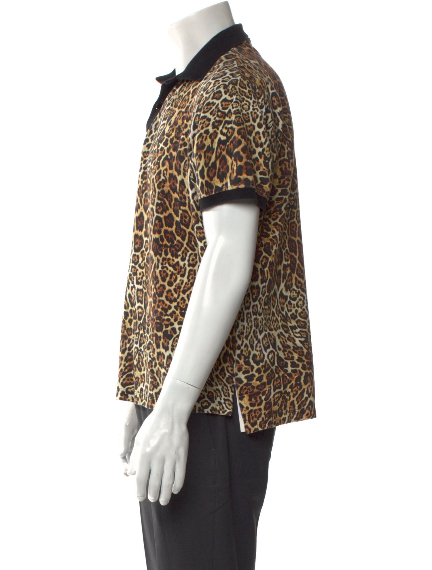 Just Cavalli Animal Print V-Neck Polo Shirt
