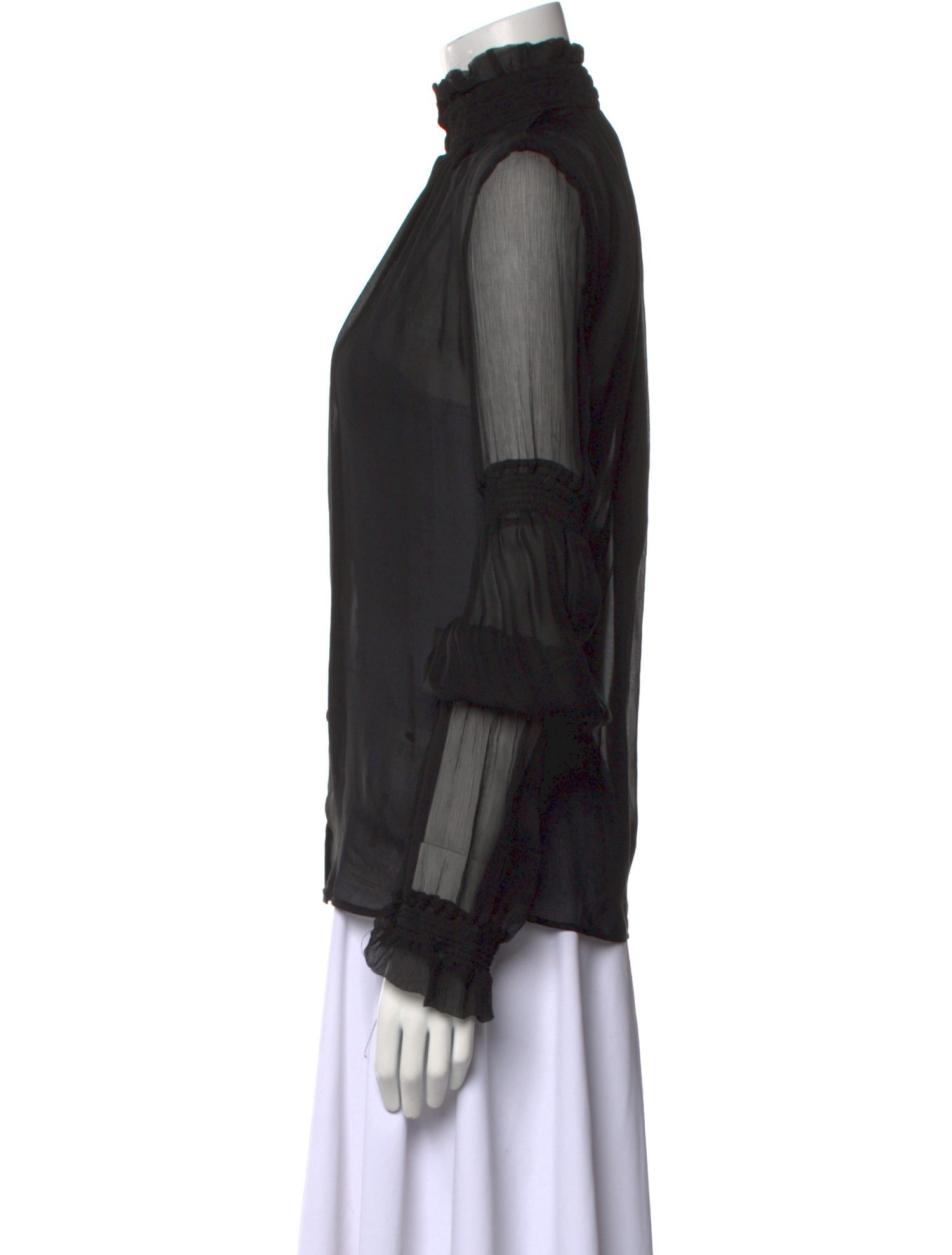 Just Cavalli Silk Mock Neck Blouse