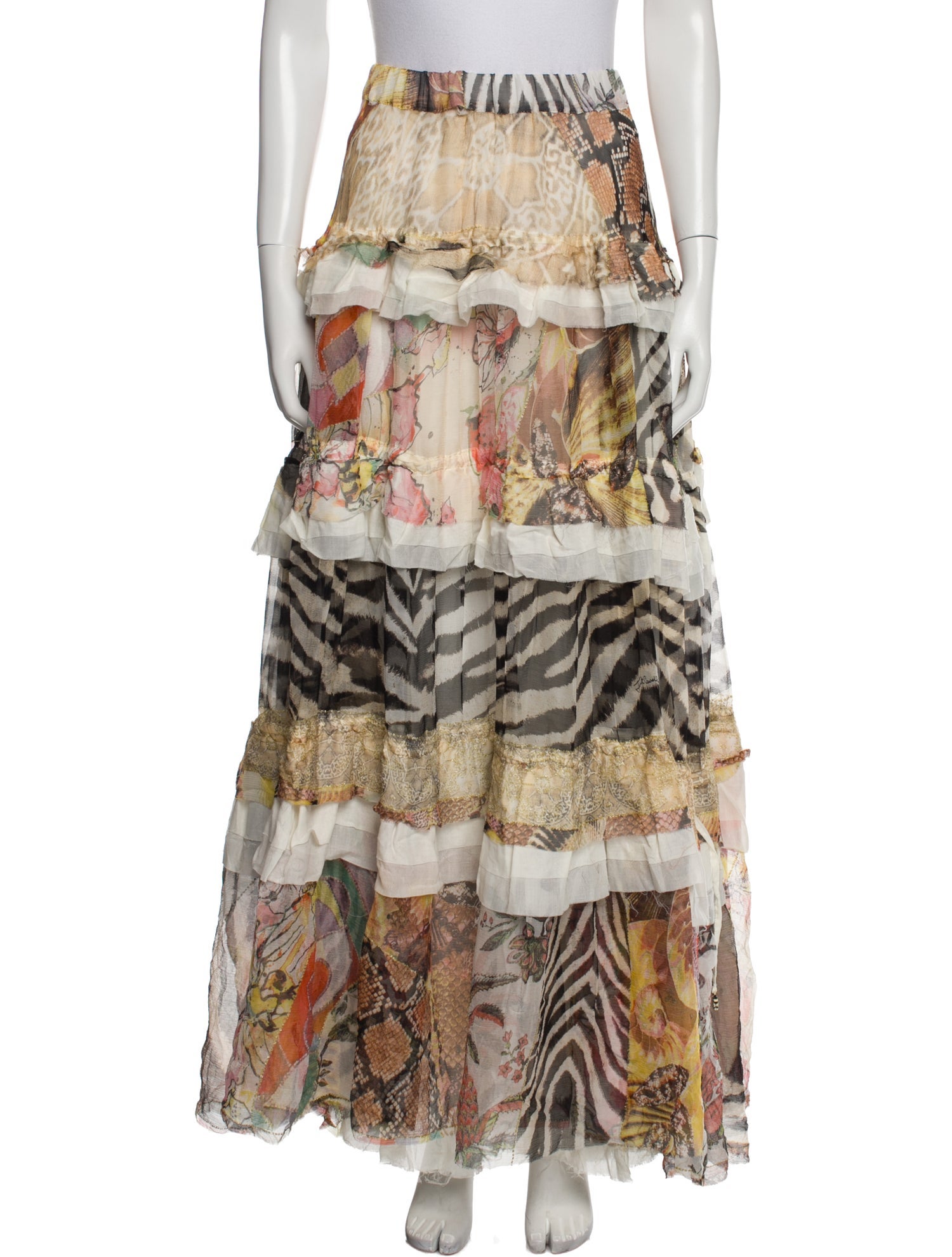 Just Cavalli Silk Long Skirt