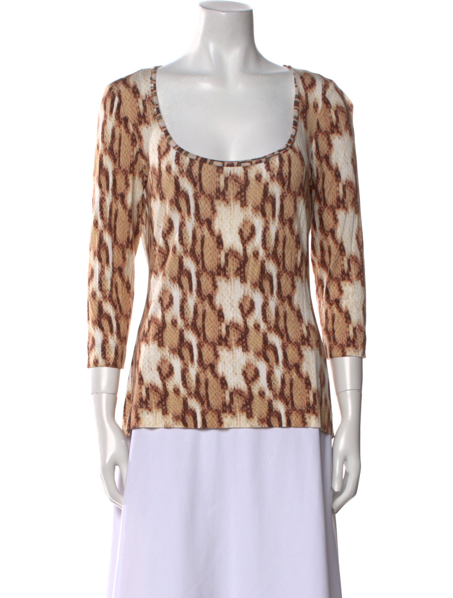 Just Cavalli Animal Print Scoop Neck Top